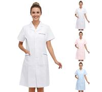 2026 Blouse Medicale Femme Blanche Grande Taille Blouse Blanche Chimie Lycee Manche Courte Blouses De Laboratoire Longue Blouses Infirmiere Boutons Avec Poches Pour Étudiant Hospital Infirmière