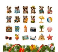 2026 Bull Dog Christmas 24 Day Acrylic Countdown Set | Adorable ornements en acrylique Bulldog Themed pour un 24-day Holiday Countdown. Great For Desks, Nappes and Dog Lovers.