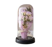 2026 Cadeau de fête des mères Fleurs de Noël Saint-Valentin Rose Cadeau pour femme Une fleur de roses conservée pour toujours sur un dôme en plastique ou en verre est un cadeau d'anniversaire (B,