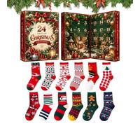 2026 Calendrier De L'Avent Chaussettes Chaussettes Chaudes Festives pour | Compte À Rebours 24 Jours De Bas Femmes Hommes Collègues Anniversaire B