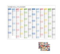 2026 Calendrier mural surdimensionné - Agenda mural 12 mois 2026 Géant Planner | Organisation esthétique pour études tâches House Office Visual Planning