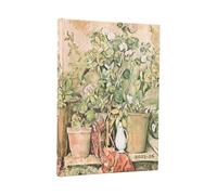 2026 Cezanne's Terracotta Pots and Flowers Midi 18-month Horizontal Hardcover Flexi Dayplanner 2025-2026 (Elastic Band Closure)
