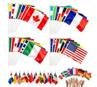 2026 Coupe du monde Drapeau Bunting 48pcs Mix pays Drapeaux,Drapeaux du monde en polyester cousu,Coupe du monde de football Drapeau Bunting pour les décorations de fête pour les tournois (48PC)