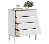2026 d'été@ Commode Armoire de chambre - JILL'S - Buffet bas - FLORO blanc - Bois de pin massif LH5713