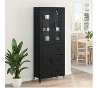 2026 d'été@ Haut Armoire Contemporain - Highboard/Commode haute/Vaisselier - Chêne noir 69,5x34x180cm - Bois d'ingénierie LH3918