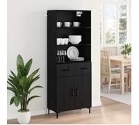 2026 d'été@ Haut Armoire Contemporain - Highboard/Commode haute/Vaisselier - Chêne noir 69,5x34x180cm - Bois d'ingénierie LH9636