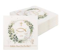 2026 Lot de 80 de table décoratives pour communion baptême confirmation communion eucalyptus vert eucalyptus