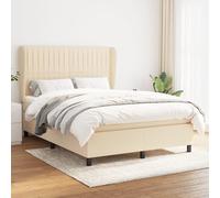 "2026 Moderne" Lit double/lit jeune, Boxspring avec matelas Crème 140x200cm Tissu - Lits classiques,Cadre de lit Meubles design 5903465
