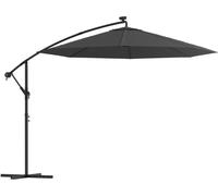 "2026 Moderne" Parasol avec éclairage LED et mât en acier 300 cm Anthracite - Parasols - Meubles design 9354401