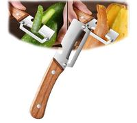 2026 Multi-Functional Vegetable Peelers for Kitchen,Zero Snag Wooden Peeler,Stainless Steel Sharp Blades Carrot Potato Peeler with Wooden Handle and Bottle Opener Kitchen Tool (1)