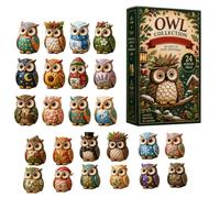 2026 Owl Advent Calendarr, 24-Day Acrylic Christmas Countdown Decor | Cute Owl Ornament Set for Tree, Wall, Fireplace & Farmhouse Decor - Festive Gift for Animal Lovers & Family