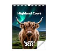2026 Vache Calendar - Papier 28x21cm | Planificateur Mural 12 Mois Giftable Farm Animal Artwork | Organizing Scheduling Nature Themed Calendar For Animal Lovers Friends Women Men Home