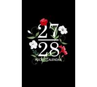 2027-2028 Pocket Calendar: 2 Year Small Size From January 2027 To December 2028 | Red White Flower Cover