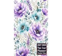 2027-2028 Two Year Planner Pocket Size: Anemone Flower Themed Cover 2 Page Spreads With Monthly Calendar Grids 24 Months Organizer Notes