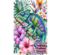 2027-2028 Two Year Planner Pocket Size: Chameleon Animal Themed Cover 2 Page Spreads With Monthly Calendar Grids 24 Months Organizer Notes