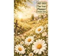 2027-2028 Two Year Planner Pocket Size: Diasy Flower Themed Cover 2 Page Spreads With Monthly Calendar Grids 24 Months Organizer Notes