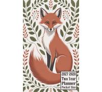 2027-2028 Two Year Planner Pocket Size: Fox Animal Themed Cover 2 Page Spreads With Monthly Calendar Grids 24 Months Organizer Notes