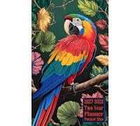 2027-2028 Two Year Planner Pocket Size: Parrot Bird Themed Cover 2 Page Spreads With Monthly Calendar Grids 24 Months Organizer Notes