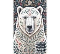 2027-2028 Two Year Planner Pocket Size: Polar Bear Animal with Scandinavian design Themed Cover 2 Page Spreads With Monthly Calendar Grids 24 Months Organizer Notes
