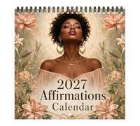 2027 Affirmations Calendar, 2027 Monthly Planner, Spiral Bound Organizer, | Time Management:, 21x21cm, For Family Dorm Classroom School Home Bedroom Work Teacher Planning