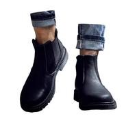 2027 Couples Toutes saisons Mode Bouton Semelle Épaisse Labor Protection Chaussures Bottes Bottes de Travail Chaussures de Travail Homme et Femme