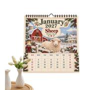 2027 Farm Animal Wall Calendar - 12 Month Planner | Rustic Decor | Rustic Farmhouse Theme, 10.24x10.24" Paper Hanging Planner, Cute Animal Designs, for Farmers & Home