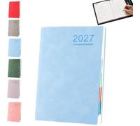 2027 Minimalist Daily Planner Notebook (Blue,PCS) | A5 Daily Planner Journal with PU Leather Cover, 320 Pages, Lay Flat Design for Work, Study and Personal Organization