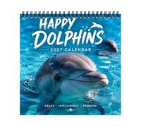 2027 Monthly Calendar - Dolphin Large Schedule Management Planner | Spiral Wall 12 Month Calendar for Adults Animal Lovers Study Dining Room Living Room
