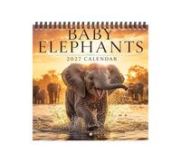 2027 Playful Elephant Wall Calendar - 12 Month Monthly Planner |
