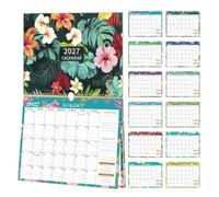 2027 Wall Calendar, Floral Monthly Planner With Large Blocks Thick Paper | Large Date Blocks Floral Artwork Thick Paper Pages Easy Wall Hanging Design Spacious Layout For Home Office Bedroom Planning