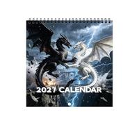 2027 Year of the Dragon Wall Calendar - 12-Month Spiral-Bound Monthly Plann