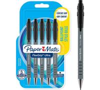 Paper:Mate Stylo à bille FlexGrip Ultra, blister de 5, noir