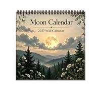2027s Wall Moon Calendar 2027 | 12 Month Moon Phases Monthly Organizer | 20 | 12 Monhs Wll Calndar For Home, Office, School, Hotel, Meeting Room, Game Room, Study, Work 227 Mon Phase Wll