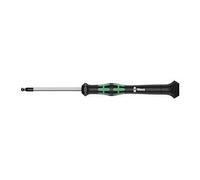 Wera 05118098001 2052 Tournevis électronicien hexagonal à tête sphérique, 1/16 pouce x 60 mm, Noir/vert