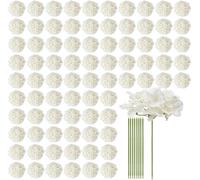205 fleurs d'hortensia artificielles en soie, bouquet de 9,8 pouces, blanc
