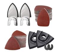 206 pièces plateau de poncage triangulaire Kit, 2 Doigts De Ponçage, 2 Plateau De Ponçage, 100 Triangles De Ponçage, 100 Feuille Abrasive Pour Doigts De Ponçage, 2 Rondelles