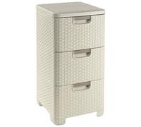 Curver Tour à tiroirs Style – 3 x 14 L rotin 33 x 38 x 59,5 cm crème