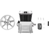 2065-420L - Tête de pompe pour compresseur d'air - 2 cylindres - 960 tr/min - 3 CV - Cylindre de 65 mm - NPT 1/2 - Avec poulie - Argent