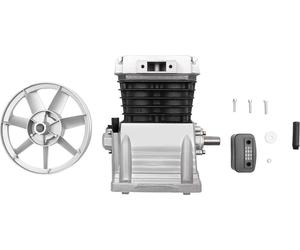 2065-420L - Tête de pompe pour compresseur d'air - 2 cylindres - 960 tr/min - 3 CV - Cylindre de 65 mm - NPT 1/2 - Avec poulie - Argent