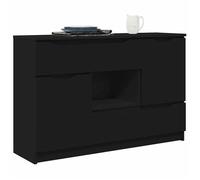 (20679)Commode - contemporain - Buffet rangement - avec tiroir Noir 100x30x65,6 Bois d'ingénierie ,poid:29 kg