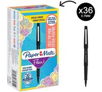 Paper-Mate Stylos feutres Flair Original – pointe moyenne 0,7 mm – encre noire – boîte de 36