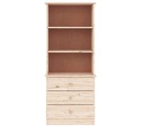 [20806]Bibliothèque - Étagère Haute moderne - MOBILIERCLASSIC - avec tiroirs ALTA 60x35x142 cm bois massif de pin,Poids:22.76 Kg