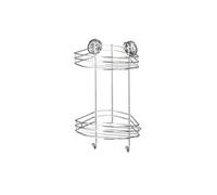 Wenko Étagère d'angle Vacuum-Loc 2 niveaux fixation sans perçage acier chromé 23 cm 20885100