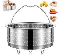 20cm Panier Vapeur Acier Inoxydable 304 avec Poignée Recouverte, Insert Cuisson à Vapeur Perforé Résistant Chaleur Universel, Paniers Cuit Vapeur Durable pour Cuisson Légumes et Aliments