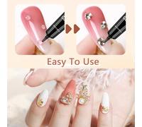 20g Colle à strass pour ongles, colle à gel super forte pour charms d'ongles, ongles 3D, gel pailleté pour décoration, art des ongles avec gemmes, bijoux et diamants, durcissement UV/LED, cadeau beaut