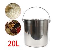 20L Seau Alimentaire avec Poignée de Portage et Couvercle - Seau Portatif en Acier Inoxydable Seau épaissie pour Cuisine