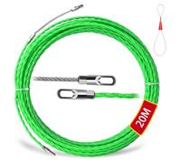 20m Aiguille Electricien, Tire Fils Electrique 4,5 mm Diamètre Aiguille Passe Cable Tire Fils Electricien Aiguille avec Tête Flexible de Guidage, pour la Pose de Câbles (20M)