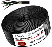 20m de câble de terre Câble de courant fort NYY-JZ 7X4 mm² Câble électrique