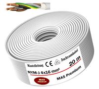 20m de câble électrique pour locaux humides Conduite sous gaine NYM-J 4x16 mm² Câble électrique