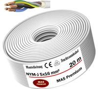 20m de câble électrique pour locaux humides Conduite sous gaine NYM-J 5x16 mm² Câble électrique